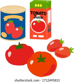Tinned tomatoes and a paper pack of tomato juice