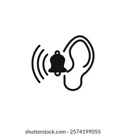 Tinnitus awareness icon Simple thin line flat symbol