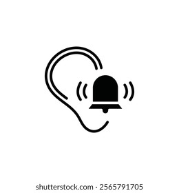 Tinnitus awareness icon Vector flat thin line illustration