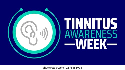 Tinnitus Awareness Week background banner or poster design template. observed every year in February. Holiday concept. Use to any Template, card, poster, placard, template.