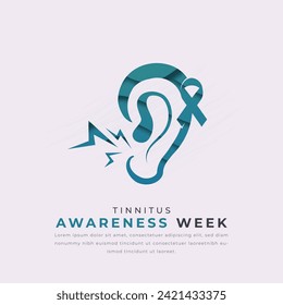 Tinnitus Awareness Week Paper cut style Vector Design Illustration for Background, Poster, Banner, Advertising, Greeting Card