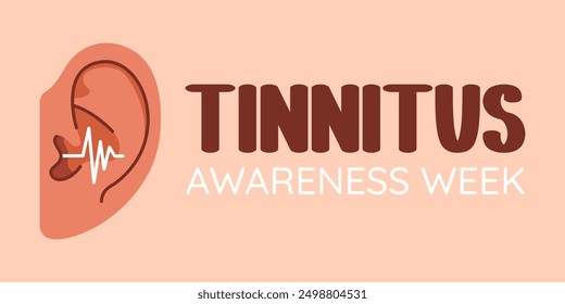 Semana de concienciación sobre el tinnitus. Vector de fondo.