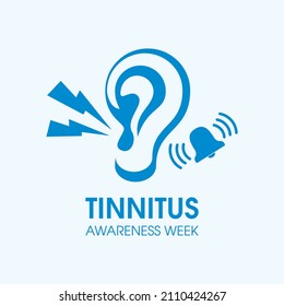 Tinnitus Awareness Week vector. Human ear with tinnitus icon vector. Ringing in the ears vector. Important day