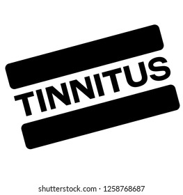 tinnitus black stamp, sticker, label on white background