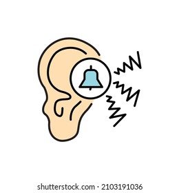 Tinnitus Color Line Icon. Human Diseases. Pictogram For Web Page, Mobile App, Promo.