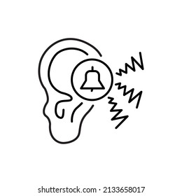 Tinnitus color line icon. Human diseases. Pictogram for web page, mobile app, promo.