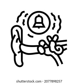 tinnitus health problem line icon vector. tinnitus health problem sign. isolated contour symbol black illustration