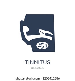 Tinnitus icon. Trendy flat vector Tinnitus icon on white background from Diseases collection, vector illustration can be use for web and mobile, eps10