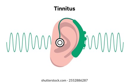 Ruido de tinnitus en el zumbido del oído humano y mareos con audífonos