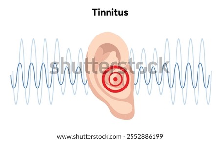 Tinnitus noise in human ear buzzing and dizziness disease