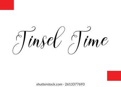 Tinsel Time Stylish Cursive Typography Christmas Text