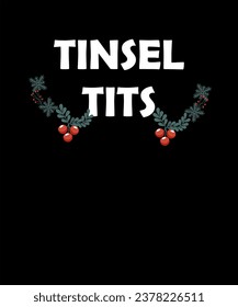 Tinsel Tits And Jingle Balls Funny Christmas Couple Matching T-Shirt