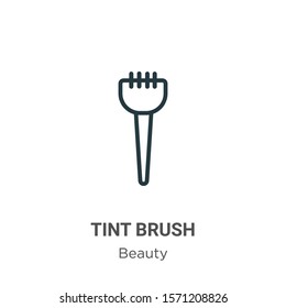 Tint brush outline vector icon. Thin line black tint brush icon, flat vector simple element illustration from editable beauty concept isolated on white background