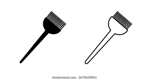 Icono de conjunto de pincel de tinte aislado sobre fondo blanco.