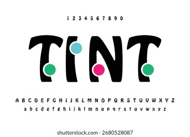 Tint fonts. Typography with dot color. minimal font. vector illustration EPS10