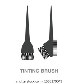 Tinting brush flat icon on white transparent background. You can be used tinting brush icon for several purposes.