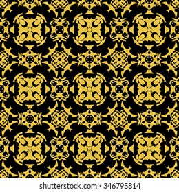 Tints of Black and Gold Seamless pattern, Abstract Seamless pattern, Vector Seamless pattern. Repeating geometric, Seamless floral pattern