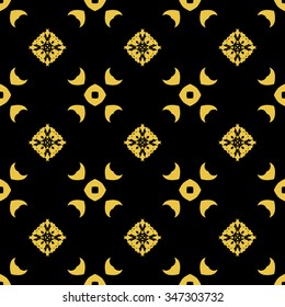 Tints of Black and Gold Seamless pattern, Abstract Seamless pattern, Vector Seamless pattern. Repeating geometric, Seamless floral pattern
