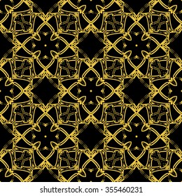 Tints of Black and Gold Seamless pattern, Abstract Seamless pattern, Vector Seamless pattern. Repeating geometric, Seamless floral pattern.