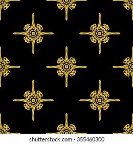 Tints of Black and Gold Seamless pattern, Abstract Seamless pattern, Vector Seamless pattern. Repeating geometric, Seamless floral pattern.