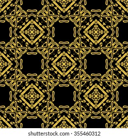 Tints of Black and Gold Seamless pattern, Abstract Seamless pattern, Vector Seamless pattern. Repeating geometric, Seamless floral pattern.