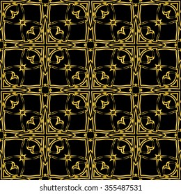 Tints of Black and Gold Seamless pattern, Abstract Seamless pattern, Vector Seamless pattern. Repeating geometric, Seamless floral pattern.