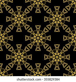 Tints of Black and Gold Seamless pattern, Abstract Seamless pattern, Vector Seamless pattern. Repeating geometric, Seamless floral pattern.