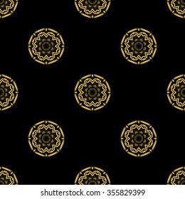 Tints of Black and Gold Seamless pattern, Abstract Seamless pattern, Vector Seamless pattern. Repeating geometric, Seamless floral pattern.