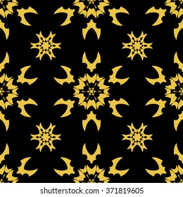 Tints of Black and Gold Seamless pattern, Abstract Seamless pattern, Vector Seamless pattern. Repeating geometric, Seamless floral pattern.