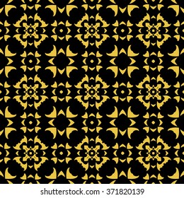 Tints of Black and Gold Seamless pattern, Abstract Seamless pattern, Vector Seamless pattern. Repeating geometric, Seamless floral pattern.