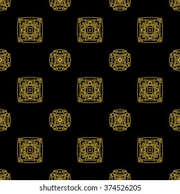 Tints of Black and Gold Seamless pattern, Abstract Seamless pattern, Vector Seamless pattern. Repeating geometric, Seamless floral pattern