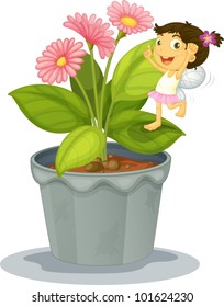 Tiny angel on a plant