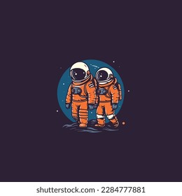 tiny astronaut logo vector, modern minimalist logo