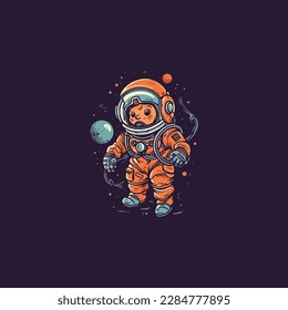 tiny astronaut logo vector, modern minimalist logo