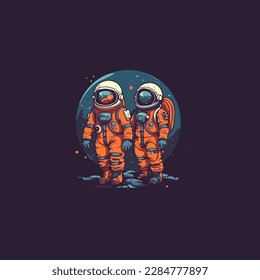 tiny astronaut logo vector, modern minimalist logo