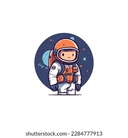 tiny astronaut logo vector, modern minimalist logo