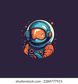 tiny astronaut logo vector, modern minimalist logo