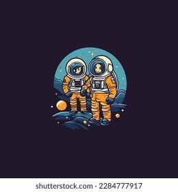 tiny astronaut logo vector, modern minimalist logo