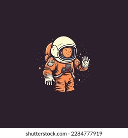 tiny astronaut logo vector, modern minimalist logo