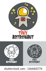 Tiny Astronaut Logo is a vector logo presenting a little astronaut in a nice and cartoon style floating in the space between the stars.