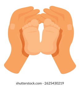 Tiny baby feet gently cradled in loving adult hands, symbolizing protection, care, and the bond between parent and child