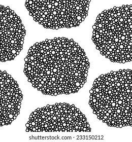 Tiny black and white dots dark seamless pattern