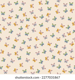 Tiny butterflies seamless pattern. Vector background