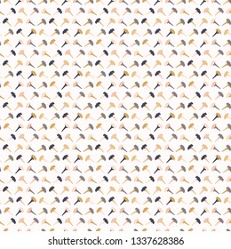 Tiny cactus flower stem bloom seamless pattern. Pretty fashion print vector illustration. Repeatable blossom wallpaper. Hand drawn modern floral allover home decor background. Pink, grey, yellow white