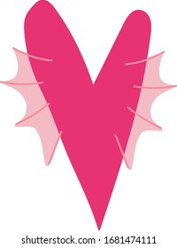 tiny cartoon heart symbol with wings
