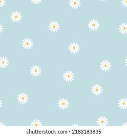 Tiny chamomile flowers vintage nature pattern