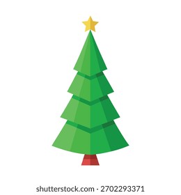 Pequeño árbol de Navidad hecho de conos de papel verde con decoración de estrellas