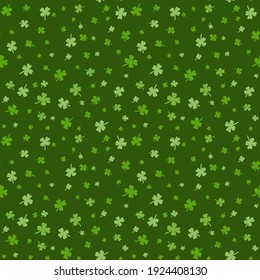 Tiny clover cute seamless pattern. Vector repeat design with a symbol of a good luck and fortune.