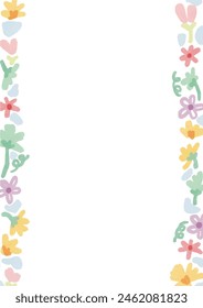 tiny colorful flower frame border