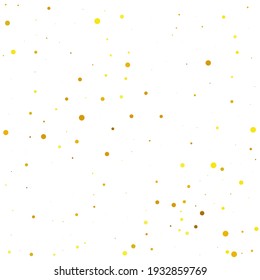 Tiny Confetti Background. Golden Round Background. Gold Bubble Holiday. Orange Falling Bokeh. Yellow Glitter Circle. Texture Celebrate. Golden Carnival Circle. Birthday Random.